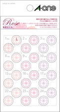手帳用シール Rose 時計シール 12mmφ 24面