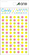 手帳用シール Candy カラーマークシール 6mmφ 84面