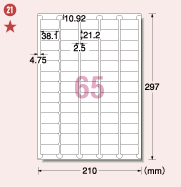21&nbsp;38.1mm×21.2mm