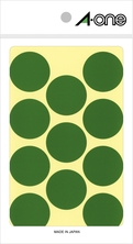 カラーラベル　緑　丸型 30mmφ