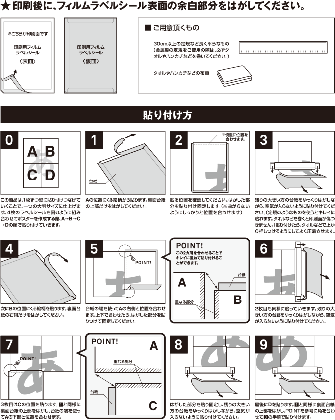 A4 タイプの貼りつけ方