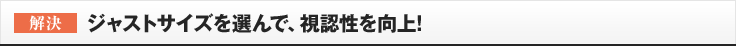 ［解決］ジャストサイズを選んで、視認性を向上!