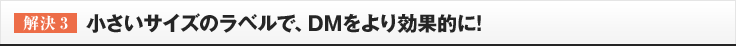 ［解決3］小さいサイズのラベルで、DMをより効果的に!