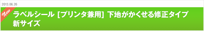 2013.06.26 ラベルシール [プリンタ兼用] 下地がかくせる修正タイプ 新サイズ