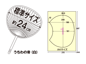 うちわサイズとフォーマット図