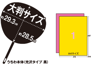 うちわサイズとフォーマット図