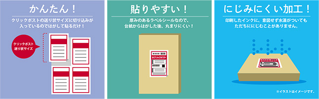 かんたん！貼りやすい！にじみにくい加工！